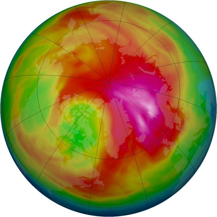 Arctic ozone map for 21 February 2010
